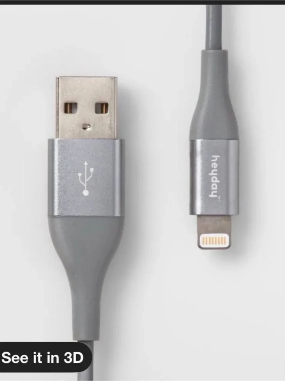 heyday Lightning to USB-A Charging Cable - Gray